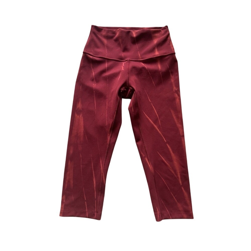 Lululemon Wunder Train High-Rise Crop Leggings 23" *Sun Bleached Wash Red size 4